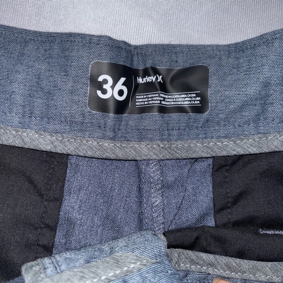 Hurley Nike DRI-FIT Technology Men's Performance Shorts Size 36 BlueGray Stretch - Picture 2 of 5